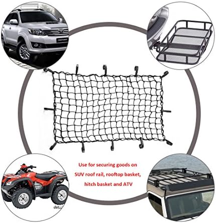CZC AUTO 22"x38" Black Latex Bungee Cargo Net Strech to 44"x76" - Image 5