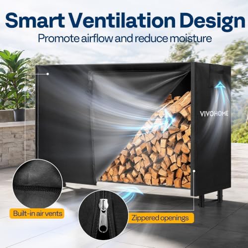 VIVOHOME 6ft Waterproof Outdoor Firewood Log Rack Cover - Image 5