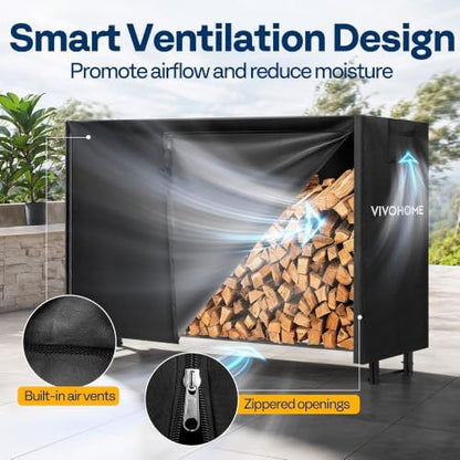VIVOHOME 6ft Waterproof Outdoor Firewood Log Rack Cover - Image 5