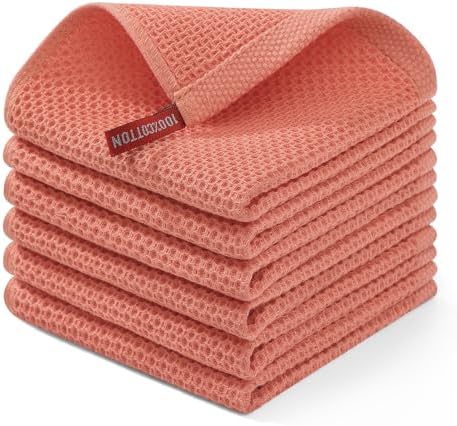 Homaxy 100% Cotton Waffle Weave Kitchen Dish Cloths 6-Pack by Homaxy