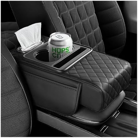 5-in-1 Car Center Console Cover, Phone Holder, Car Tissue Holder, Leather by Unknown