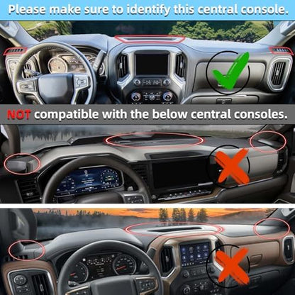 SKYLOTEC Dash Cover Mat for 2019-2025 Chevy Silverado 2019-2023 GMC Sierra - Image 2