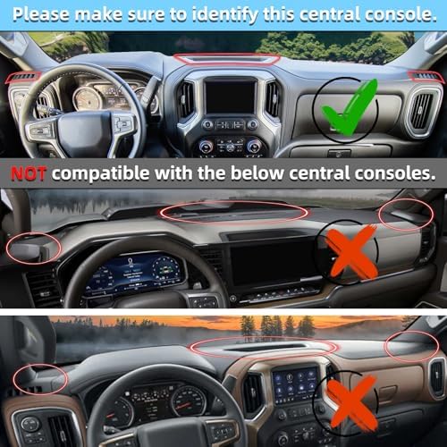 SKYLOTEC Dash Cover Mat for 2019-2025 Chevy Silverado 1500 2500HD 3500HD - Image 2