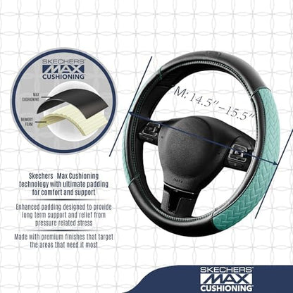 Skechers Steering Wheel Cover, Max Cushioning Leather Steering Wheel Cover - Image 4