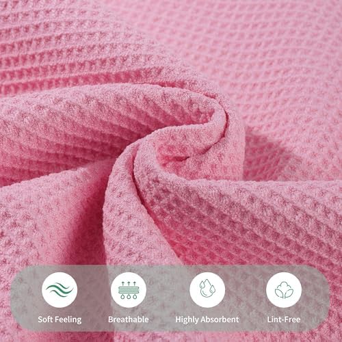 MICROFI Waffle Weave Bath Towel Set, Microfiber, 4 Pieces, Quick Dry, - Image 2