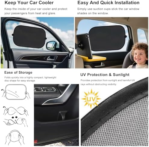 2 PCS Universal Car Window Shade, UV Rays Protection Automotive Sun Shades - Image 3