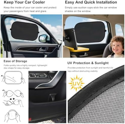 2 PCS Universal Car Window Shade, UV Rays Protection Automotive Sun Shades - Image 3