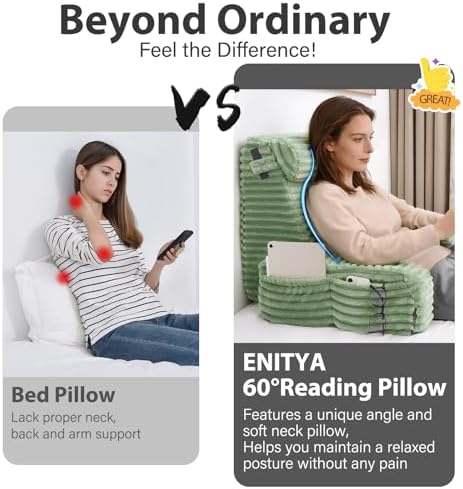 ENITYA 22" XL Back Pillow for Bed Sitting Up - Image 4