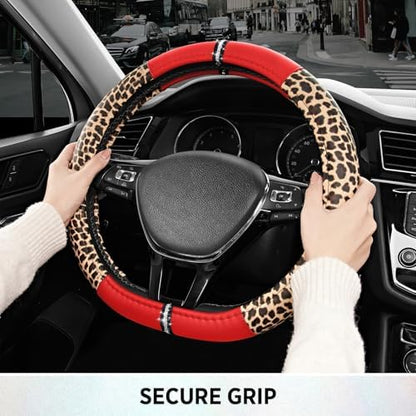 Road Comforts Leopard Steering Wheel Cover - Image 5
