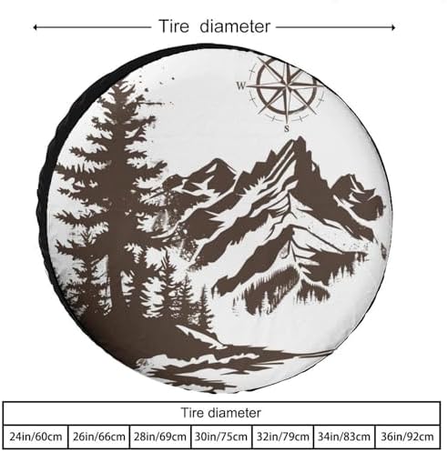 Heavy Duty Spare Tire Cover 18 Inch Mountains - Image 2
