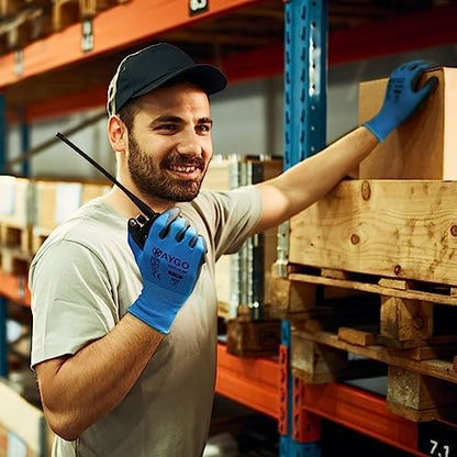 KAYGO Safety Work Gloves for Men Women, PU Coated Palm & Fingers - Image 3