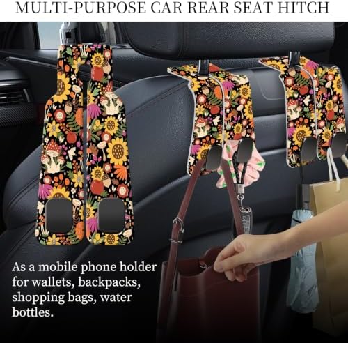 PU Leather Car Seat Hook, Storage Headrest Hanger, Cute Car Backseat Organizer - Image 3