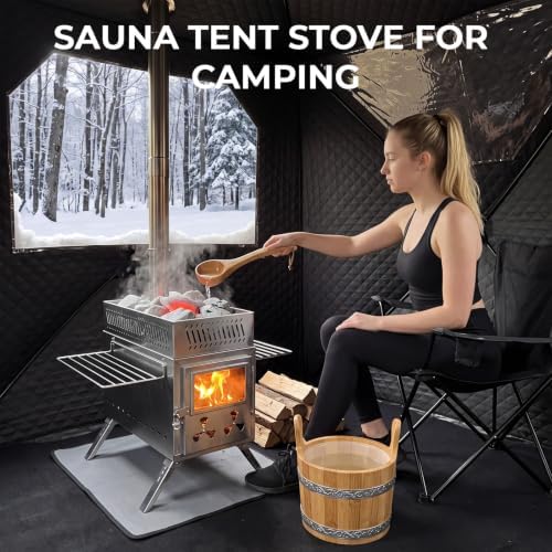 Wood Burning Sauna Hot Tent Stove, 2 in 1 Tent Wood Burning Stove - Image 2