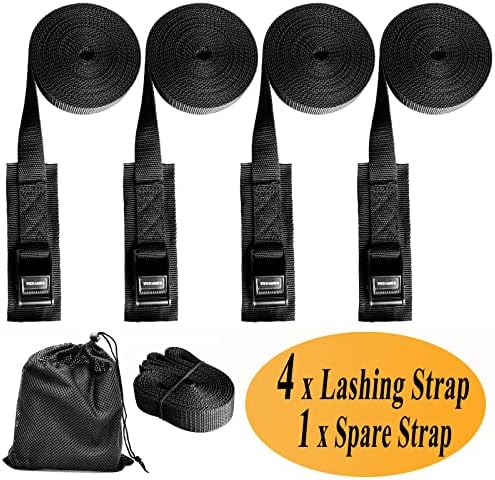 WEDAMER Kayak Tie Down Straps 1" x16.4Ft Cam Buckle Lashing Straps 4 Pack - Image 7