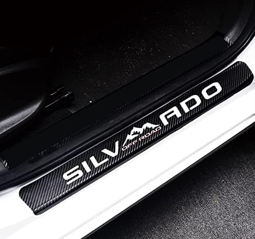 MAXDOOL 4Pcs Car Door Sill Protector Reflective 4D Silverado Off Road by MAXDOOL