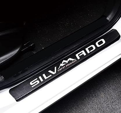 MAXDOOL 4Pcs Car Door Sill Protector Reflective 4D Silverado Off Road by MAXDOOL