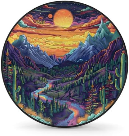 Rv Spare Tire Cover Wheel Mountain Colorful Moon Tire Covers Wheel Protectors by FengQuGou