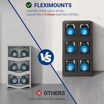 FLEXIMOUNTS 110 QT Stackable Plastic Storage Bins - Image 3