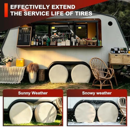Explore Land Tire Covers 4 Pack Fit Tire Diameters 26-28.75 inch, Off White - Image 5