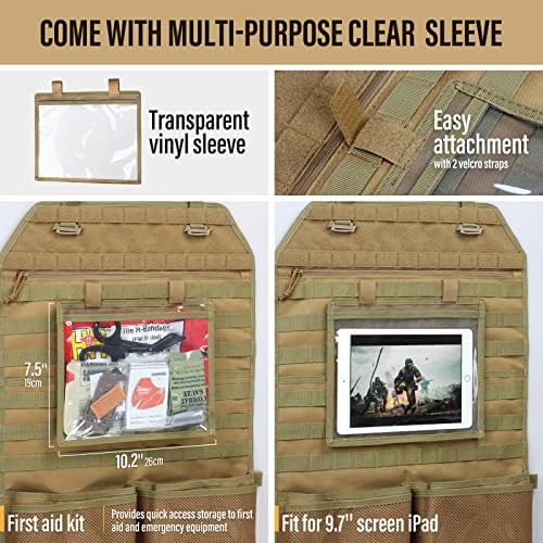 WYNEX Molle Seat Back Car Organizer Fit Most Car F150 Jeeps Pickups Trucks - Image 6
