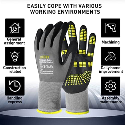 LOCCEF 6 Pairs MicroFoam Nitrile Work Gloves - Image 5