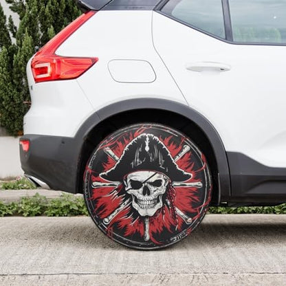 Spare Tire Cover for RV Trailer, Pirate Skull Tire Covers Universal Fit for - Image 6