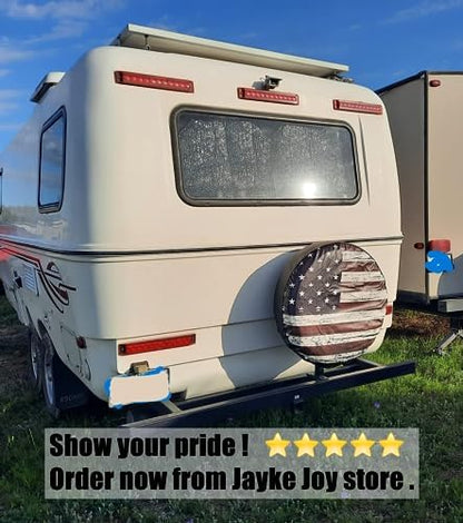 USA Flag Spare Tire Cover Waterproof PVC Leather - Image 4