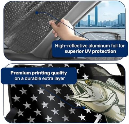 GENANY Bass Fishing Windshield Sun Shade 55 x 30 Inch - Image 4