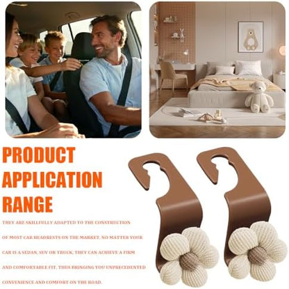 2PCS Car Seat Headrest Hooks, Car Bag Hooks, Cute Bow Knot Vehicle Seatback - Image 6
