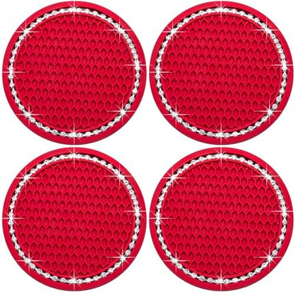 4PCS Bling Cup Holder Coaster, 2.75 Inch Auto Car Cup Holder Insert Coasters by MEAJOO