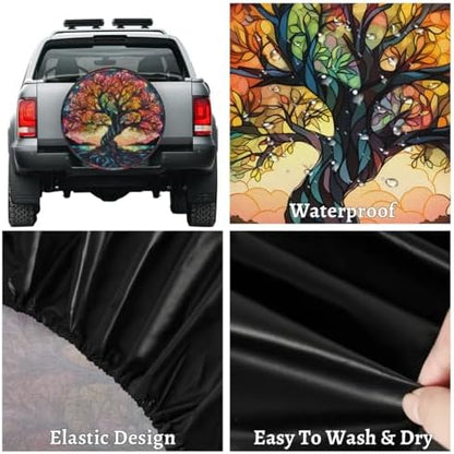 Spare Tire Cover for RV Trailer, Glass Tree Tire Covers Universal Fit for - Image 4