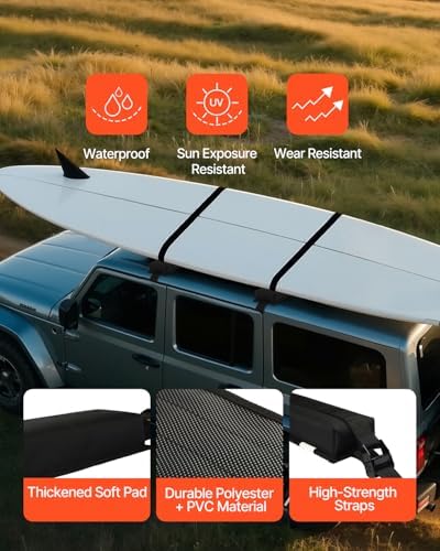 VEVOR Soft Roof Rack Pads, 15.5-Inch Universal Car Roof Rack Pads, 176LBS - Image 6