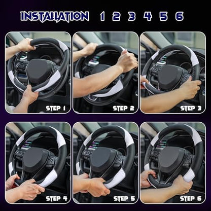 Soft Leather Steering Wheel Cover - Image 7