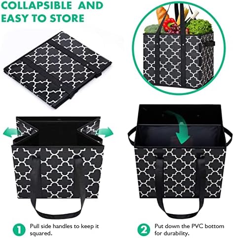 Reusable Grocery Bags 6-Pack Foldable Washable Large Storage Basket - Image 5