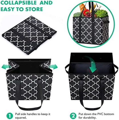 Reusable Grocery Bags 2-Pack Foldable Washable Large Storage Basket - Image 5