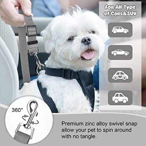 BWOGUE 2 Pack Dog Seat Belt for Car, Adjustable Nylon Headrest Restraint - Image 4