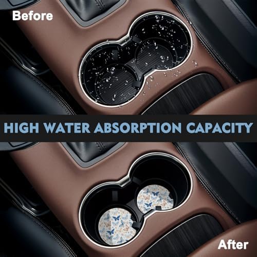 2 Pack Car Coasters for Cup Holders, Cute Car Accessories Interior - Image 5