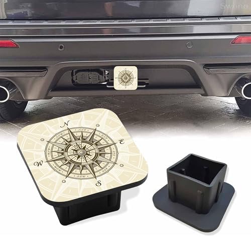 Trailer Hitch Cover, Vintage Nautical Compass Hitch Cover Rubber Towing Hitch by Unknown