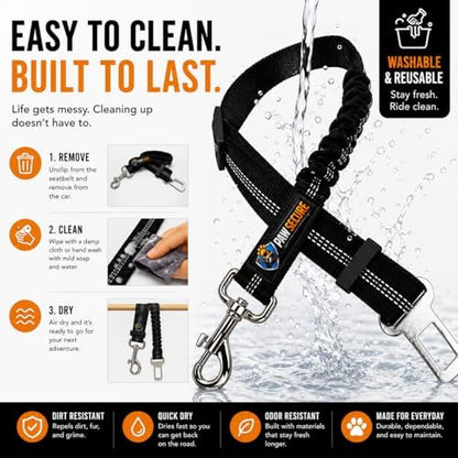 Dog Seat Belts, Durability Retractable Dog Car Harness Adjustable Bungee Saftey - Image 4