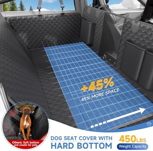 Dog Car Seat Cover for Back Seat Waterproof Oxford Fabric, Hard Bottom Back - Image 2