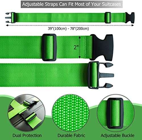 4 PCS Luggage Strap 78" x 2" Suitcase Belts Wide Adjustable Packing Straps - Image 5