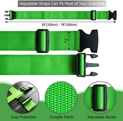 4 PCS Luggage Strap 78" x 2" Suitcase Belts Wide Adjustable Packing Straps - Image 5