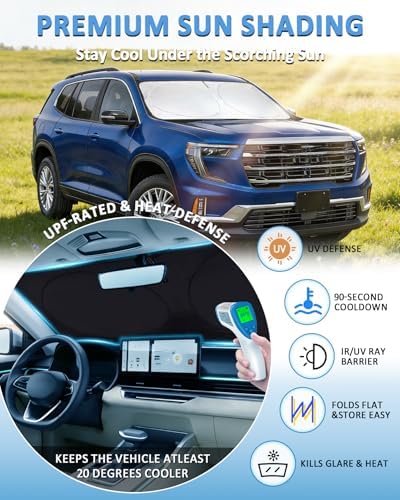 INSAUTO Windshield Sun Shade for 2017-2023 GMC Acadia SUV 2024-2025 2026 - Image 2