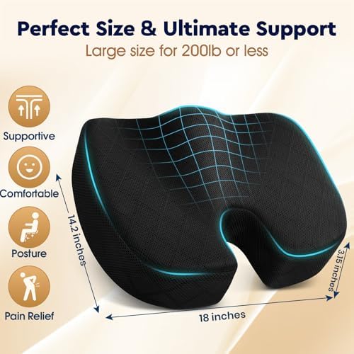 TushGuard Seat Cushion, Memory Foam Office Chair Cushion - Image 2