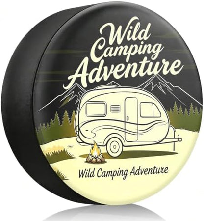 RV Spare Tire Cover Wild Camper Adventure 17in Waterproof Universal Fit by THELIGHTOFLIFE