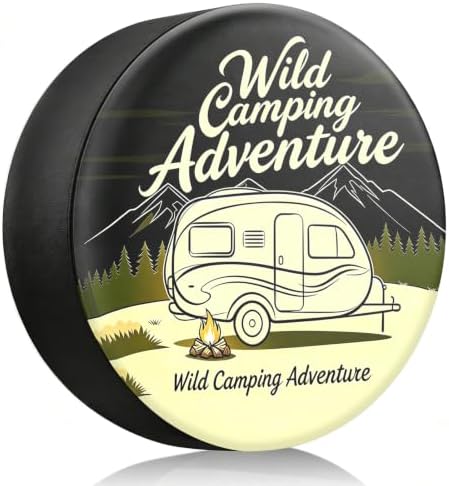 RV Spare Tire Cover Wild Camper Adventure 15in Waterproof Universal Fit by THELIGHTOFLIFE