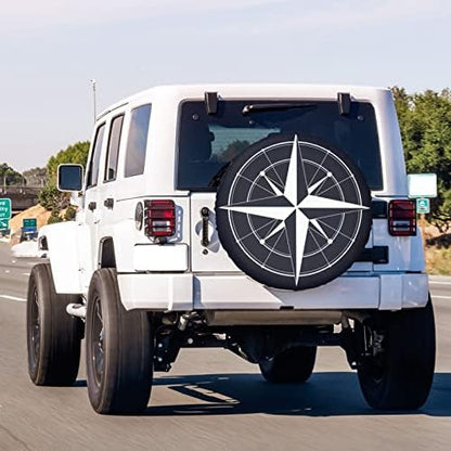 Wind Rose Spare Tire Cover Dust-Proof Wheel Tire Cover Fit Trailer, SUV and - Image 3