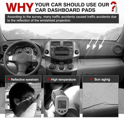 Autorder Dashboard Cover Mat for Toyota RAV4 2006-2012 Accessories Dash Cover - Image 2