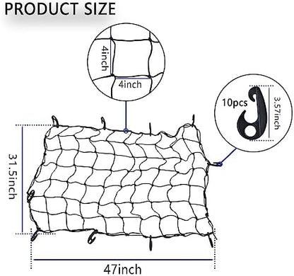 Car Cargo Net - 47 x 31.5 Large Capacity Elastic Truck Bed Cargo Net Roof Rack - Image 2