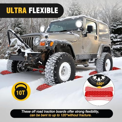 Nilight Recovery Off-road Traction Boards Emergency Tire Mats Red - Image 5